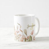 Mug Conception de fleur de bébé ciel rose pastel monog (Devant droit)