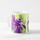 Mug Conception de fleur d'iris pourpre (Devant gauche)