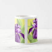 Mug Conception de fleur d'iris pourpre (Centre)