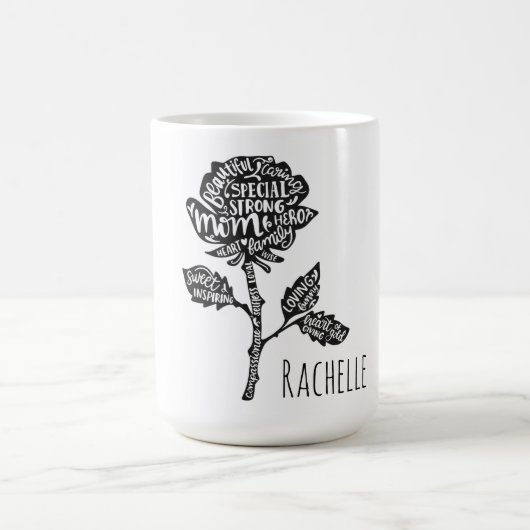 Mug Conception de fleurs de typographie de maman inspi (Centre)