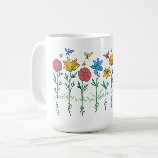 Mug Conception de fleurs en croissance (Devant gauche)