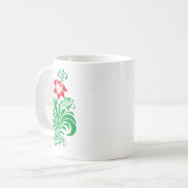 Mug Conception de fleurs florales ornementales – Éléga (Devant gauche)