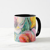 Mug Conception de fleurs pastel (Devant droit)