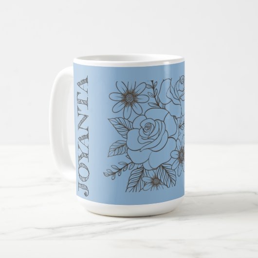 Mug Conception de fleurs personnalisée blanche Joyanta (Devant gauche)