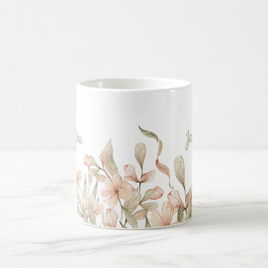 Mug Conception de fleurs pour bébé rose pastel avec mo (Centre)