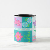Mug Conception de fleurs vibrantes en fleurs (Centre)