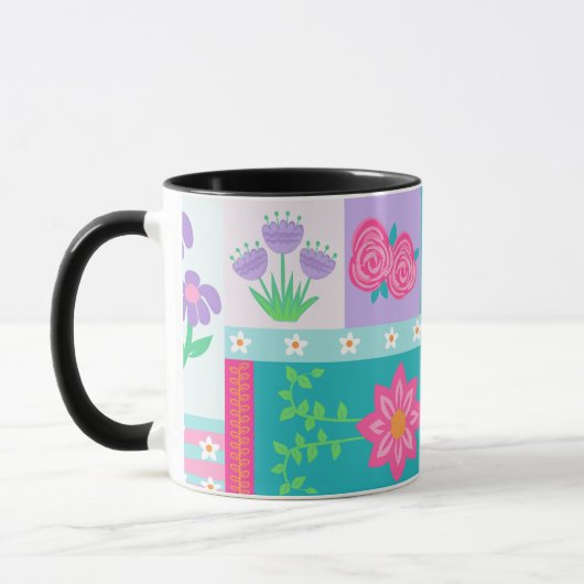 Mug Conception de fleurs vibrantes en fleurs (Gauche)