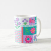 Mug Conception de fleurs vibrantes en fleurs (Devant droit)