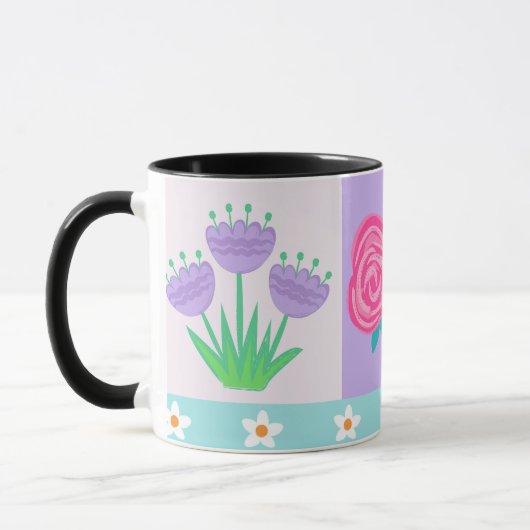 Mug Conception de fleurs vibrantes en fleurs (Gauche)