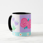 Mug Conception de fleurs vibrantes en fleurs (Devant gauche)