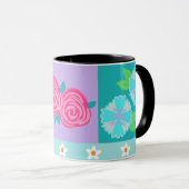 Mug Conception de fleurs vibrantes en fleurs (Devant droit)