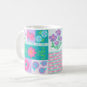 Mug Conception de fleurs vibrantes en fleurs (Devant gauche)