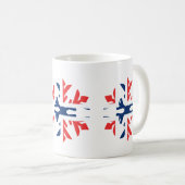 Mug Conception de flocon de neige d'hiver de drapeau (Devant droit)