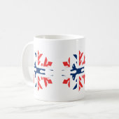 Mug Conception de flocon de neige d'hiver de drapeau (Devant gauche)