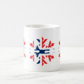 Mug Conception de flocon de neige d'hiver de drapeau (Centre)