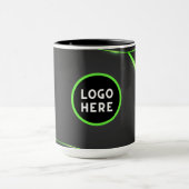 Mug Conception de fluide abstrait noir et vert | Ajout (Centre)