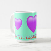 Mug Conception de forme de coeur pourpre "Ratti_Creati (Devant gauche)