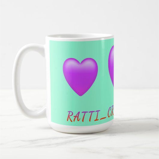 Mug Conception de forme de coeur pourpre "Ratti_Creati (Gauche)