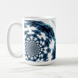 Mug Conception de fractale de fil filé bleu