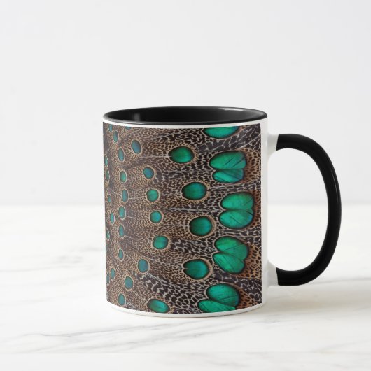 Mug Conception de fractale de plume de faisan (Droite)