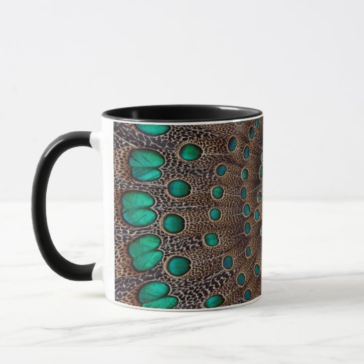 Mug Conception de fractale de plume de faisan (Gauche)