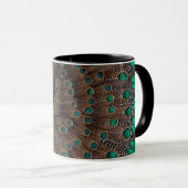 Mug Conception de fractale de plume de faisan (Devant droit)