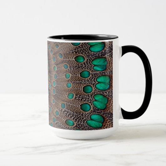 Mug Conception de fractale de plume de faisan (Droite)