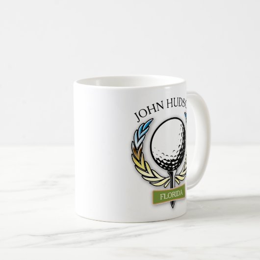 Mug Conception de golf avec Modèle Monogramme de couro (Devant droit)
