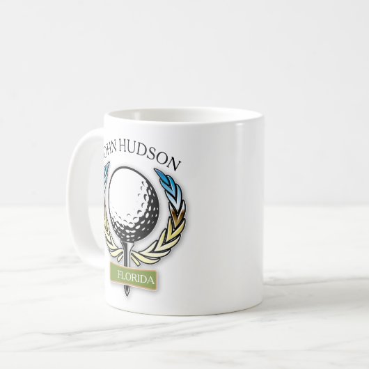 Mug Conception de golf avec Modèle Monogramme de couro (Devant gauche)
