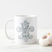 Conception de Gray Fleur de Lis sur le blanc