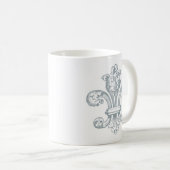 Mug Conception de Gray Fleur de Lis sur le blanc (Devant droit)