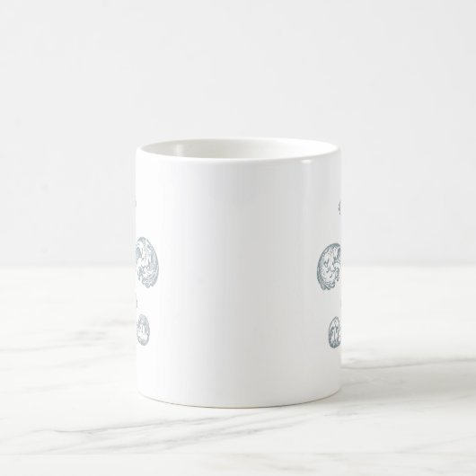 Mug Conception de Gray Fleur de Lis sur le blanc (Centre)