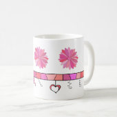 Mug Conception de griffonnage aux nuances du rose avec (Devant droit)