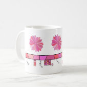 Mug Conception de griffonnage aux nuances du rose avec (Devant gauche)