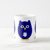 Mug Conception de hibou bleu personnalisée (Centre)