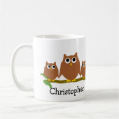 Mug Conception de hiboux bruns personnalisée (Gauche)