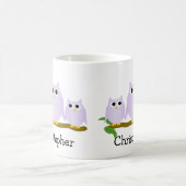 Mug Conception de hiboux lilas personnalisée (Centre)
