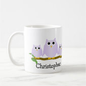 Mug Conception de hiboux lilas personnalisée (Gauche)