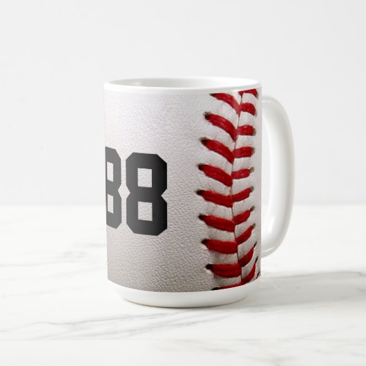 Mug Conception de joueur de baseball avec numéro de ma (Devant droit)