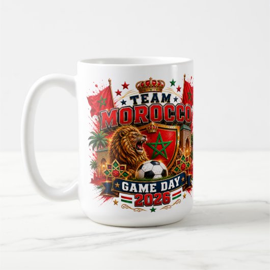 Mug Conception de jour de match de l'équipe Maroc 2026 (Gauche)