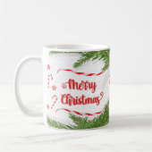 Mug Conception de Joyeux Noël avec des cannes de bonbo (Gauche)