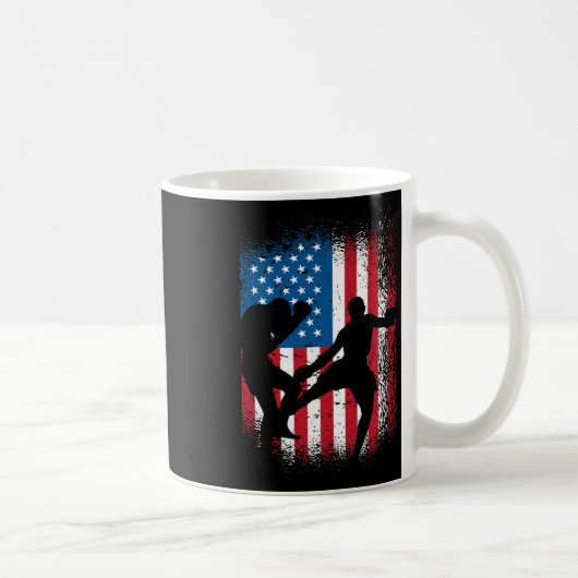 Mug Conception de kickboxing du drapeau des États-Unis (Droite)
