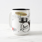 MUG - Conception de kit de batterie - I Heart Musi (Devant gauche)