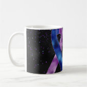 Mug Conception de la bande de ruban bleu violet de sen (Gauche)