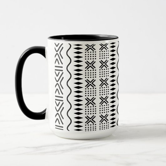 Mug Conception de la boue Motif africaine en tissu (Gauche)