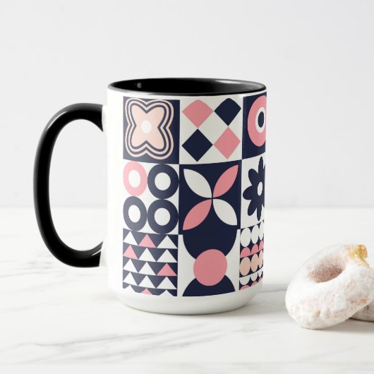 Mug Conception de la Coupe Florale géométrique de Bauh (Avec donut)