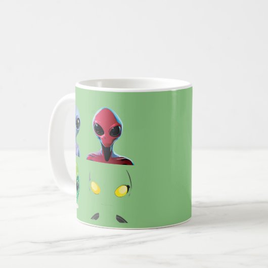 Mug Conception de la face Alien 3D unique (Devant gauche)