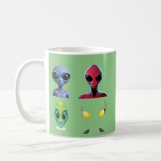 Mug Conception de la face Alien 3D unique (Gauche)