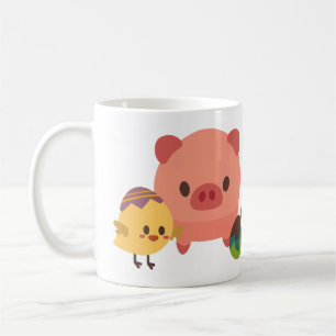 Mug Conception de la poussette (porc) et du poulet (po