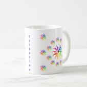 Mug - Conception de la roue couleur avec nom (Devant droit)